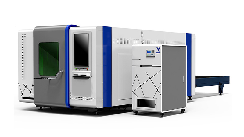 Enclosed 3kw Dual Platform Fiber Metal Laser Cutter with High Speed 